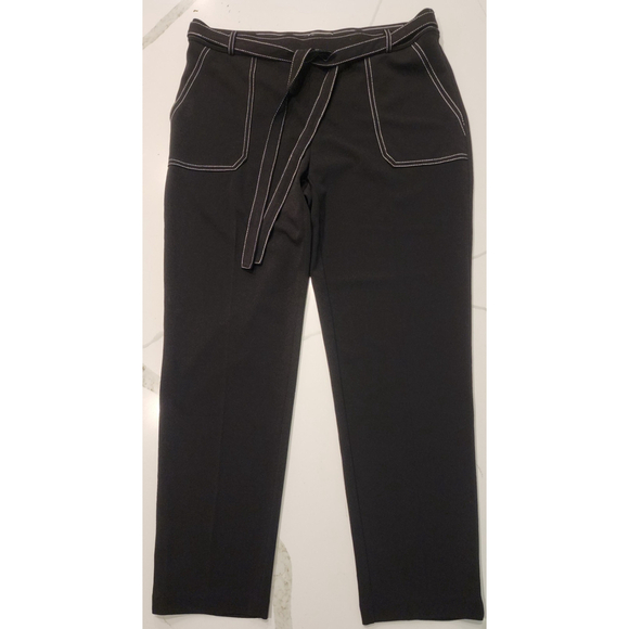 NYCC Pants - NYCC Black & White Contrast Stitch Career Dress Trouser Pants Women's 12